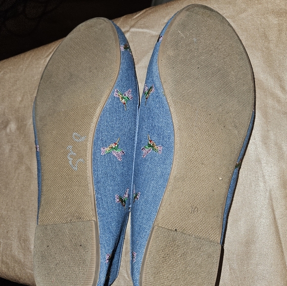 Hummingbird Embroidered Slip-On Cotton Twill Loafers - Picture 9 of 9